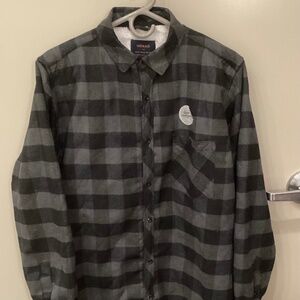 Nomad Sherpa Lined Flannel Gray Black Checkered Men Medium New With Tags MSRP 70